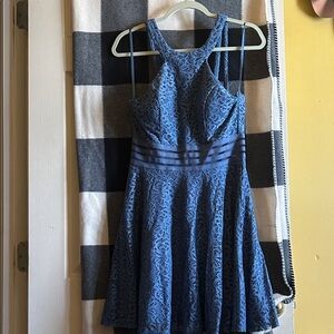 City Studio Blue Lace Dress
